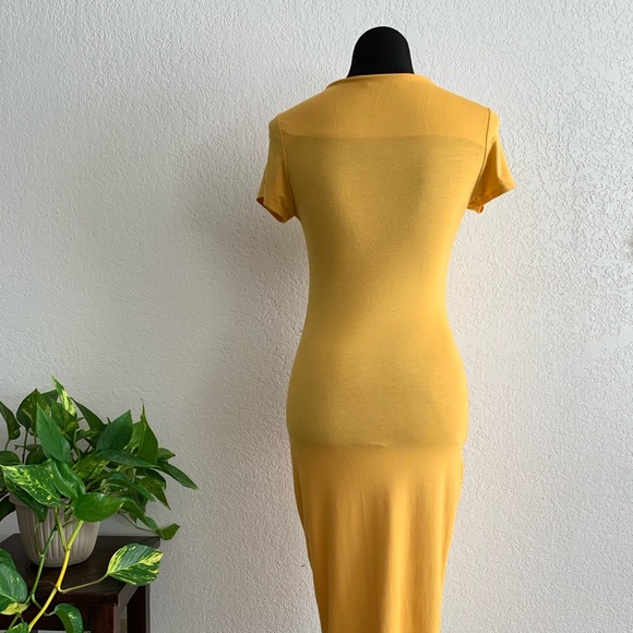 Yellow-Gold Midi Tshirt Dress - Picture 2 of 5